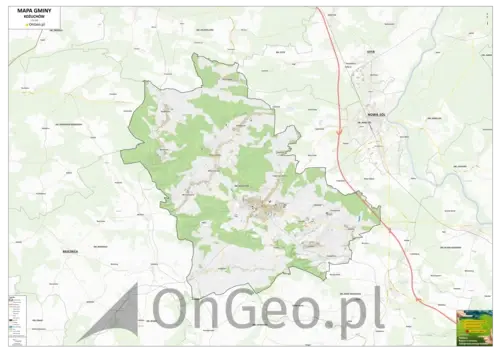 Mapa gminy Kożuchów